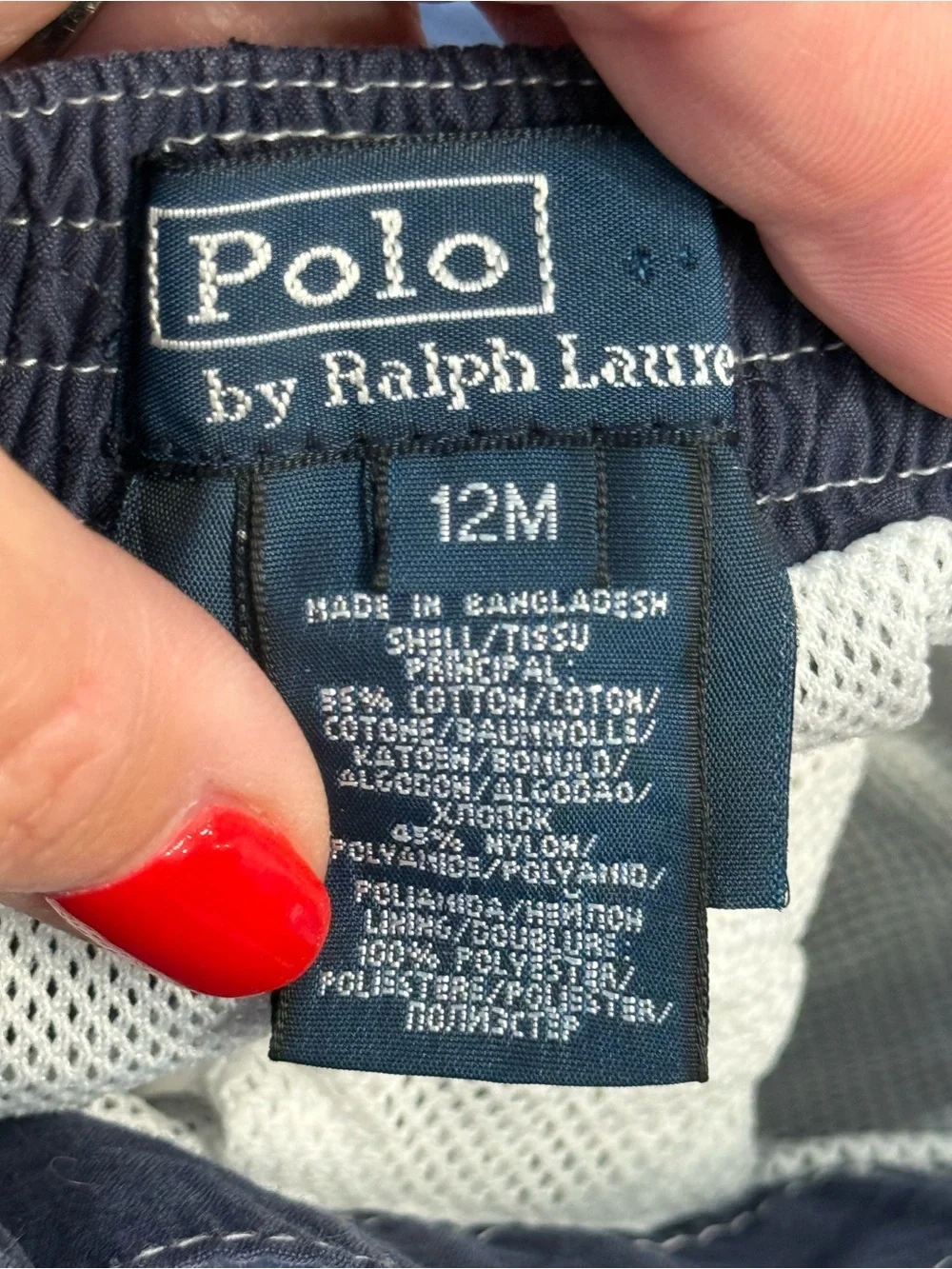 Polo Ralph Lauren Infant Navy Blue Big Pony Cargo Swim Trunks 12 months